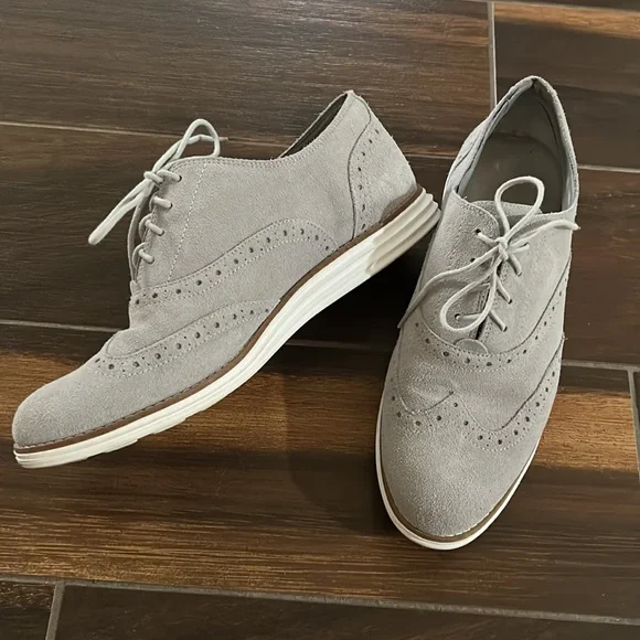 Cole Haan Suede Grand Wingtip II Lace Up Loafer - Picture 2 of 7